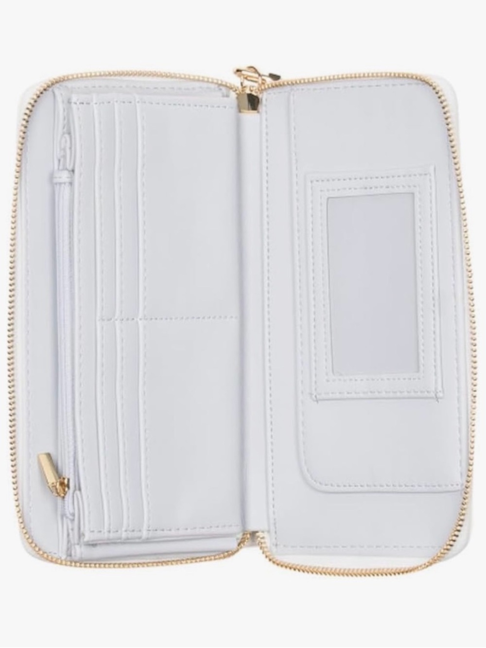 Betsey Johnson White Floral Zip-Around Wristlet Wallet - Picture 3 of 4